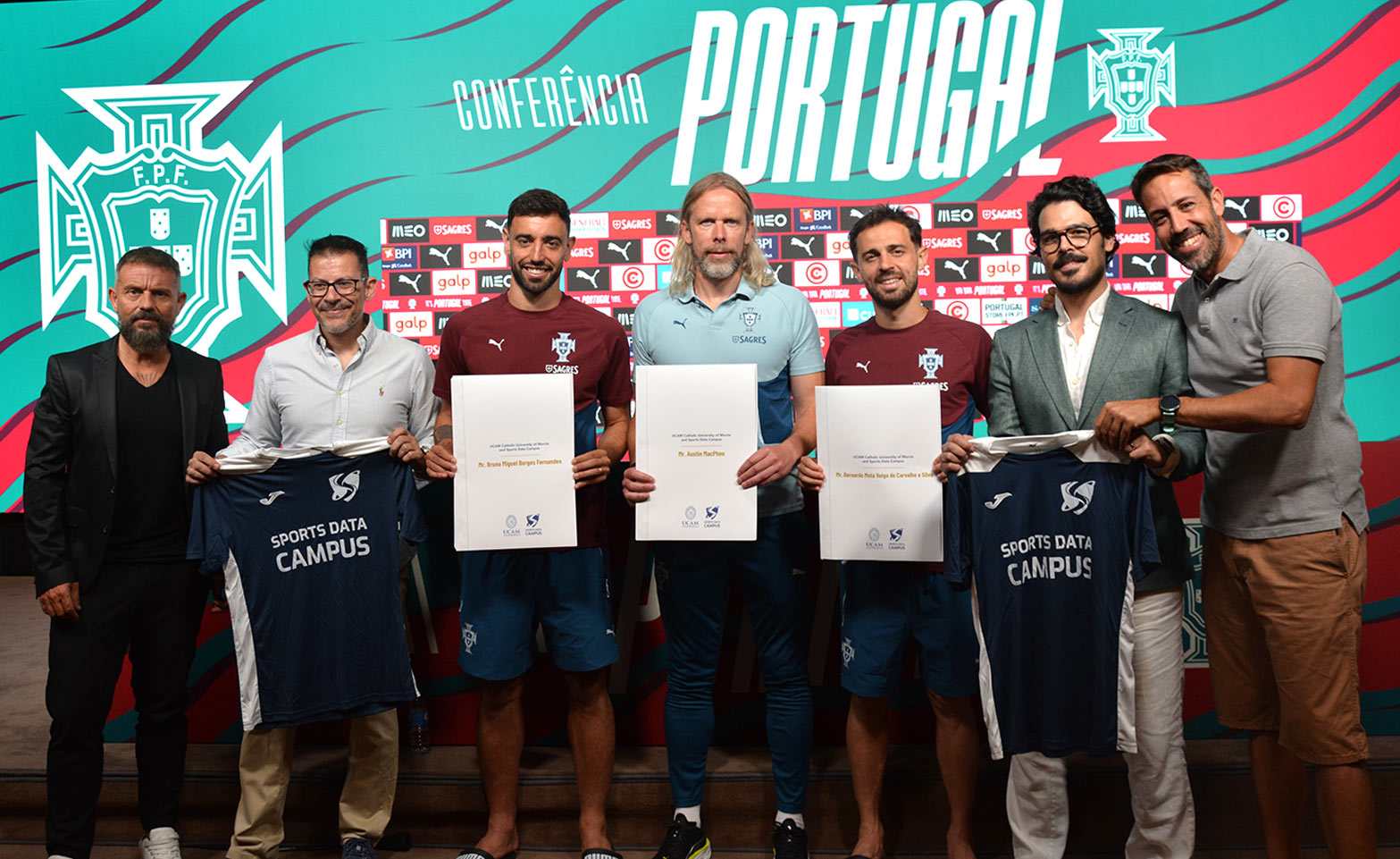 Bernardo Silva, Bruno Fernandes and Austin MacPhee