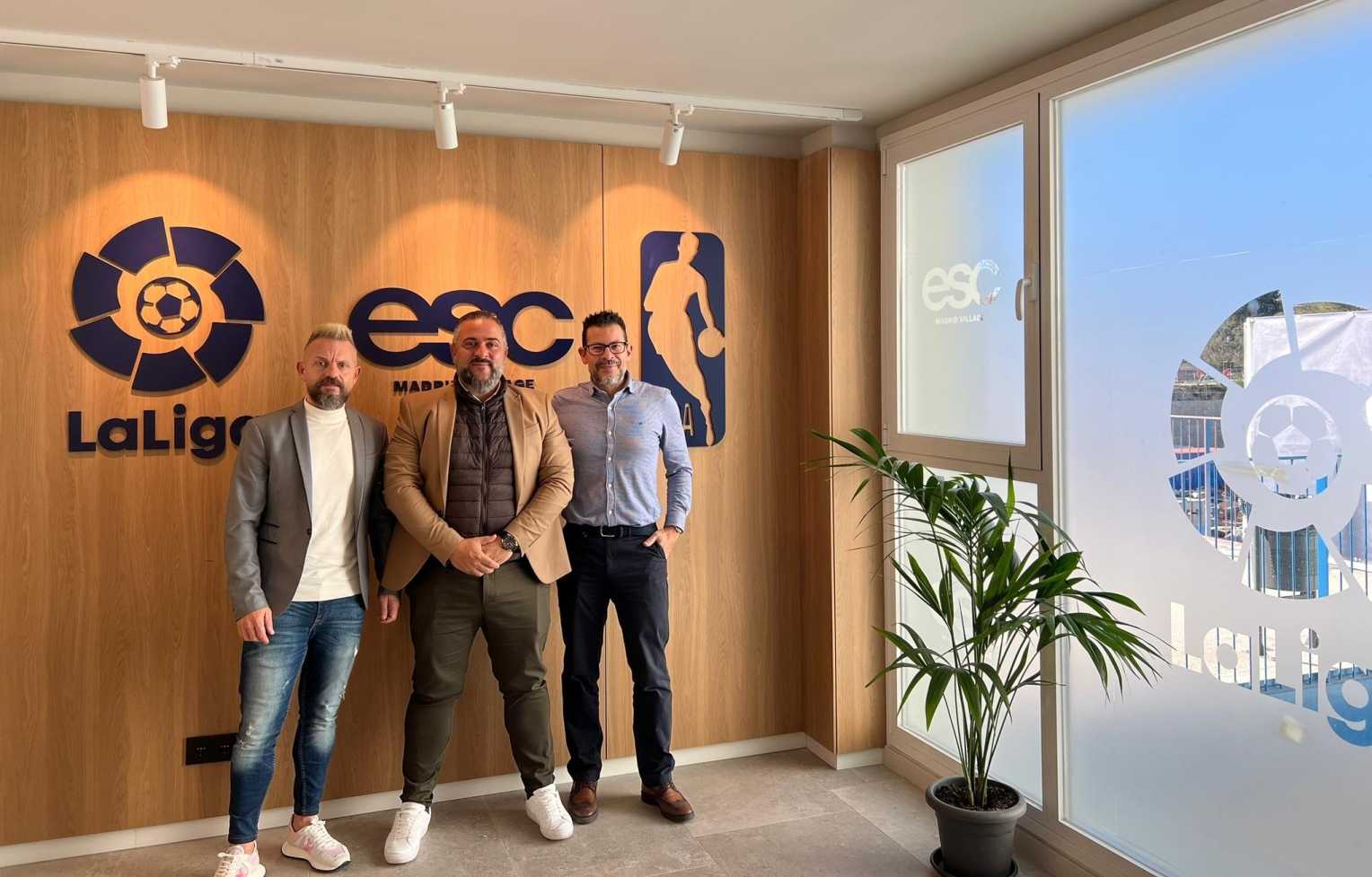 Sports Data Campus and ESC LaLiga and NBA representatives during the institutional visit