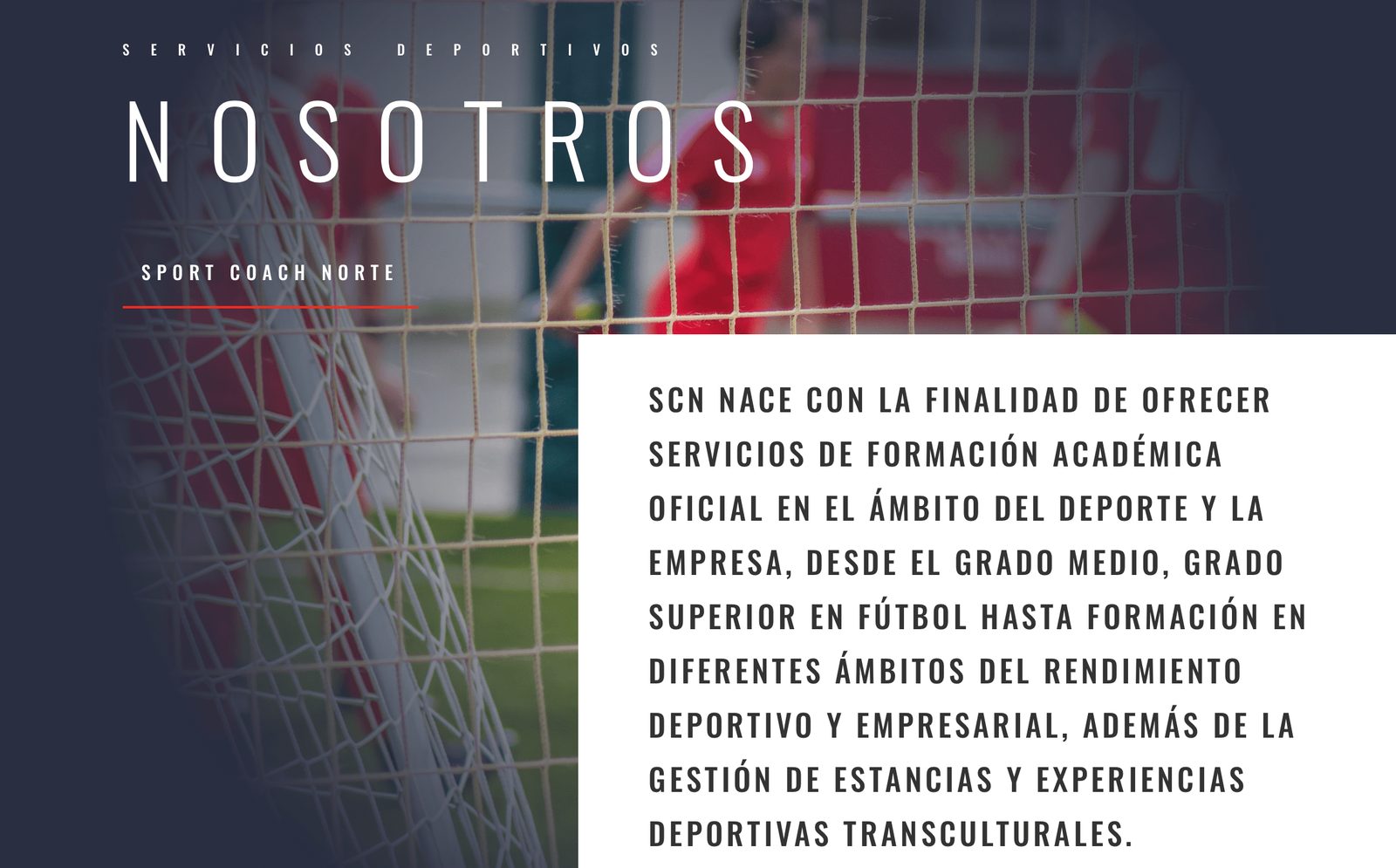 Sports Coach Norte graphic presenting its approach to sports and business education